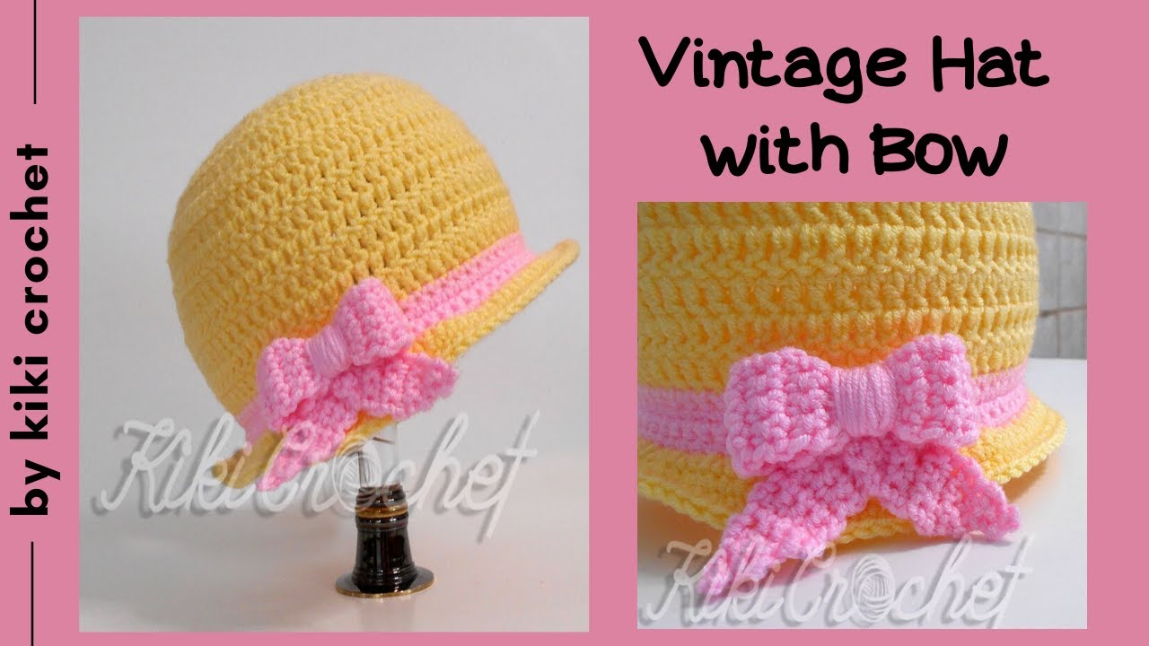 Crochet Vintage Hat with Bow
