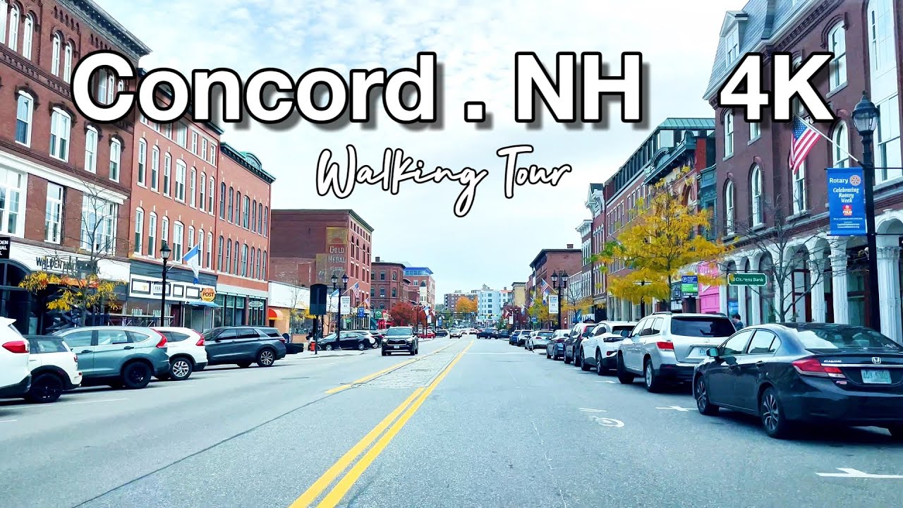 Downtown Concord , The Capital of￼ New Hampshire  , walking tour in 4K #usa #travel