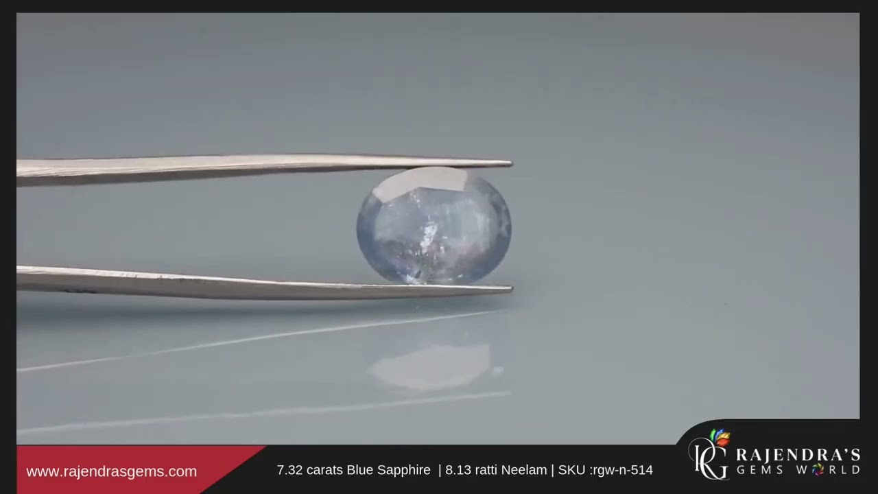 7.32 Carat Blue Sapphire | 8.13 Ratti Neelam | GJEPC Certified