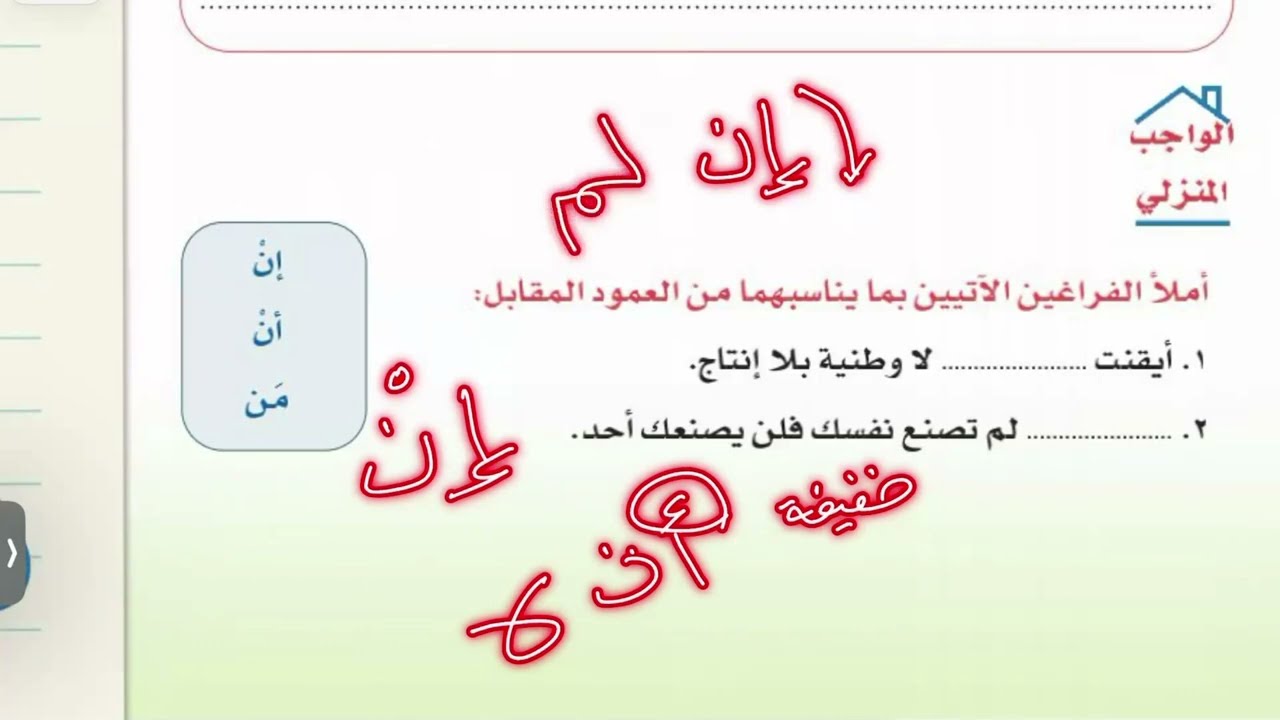 رسم بعض الكلمات المفصولة خطاً لغتي ثالث متوسط الترم الثاني 