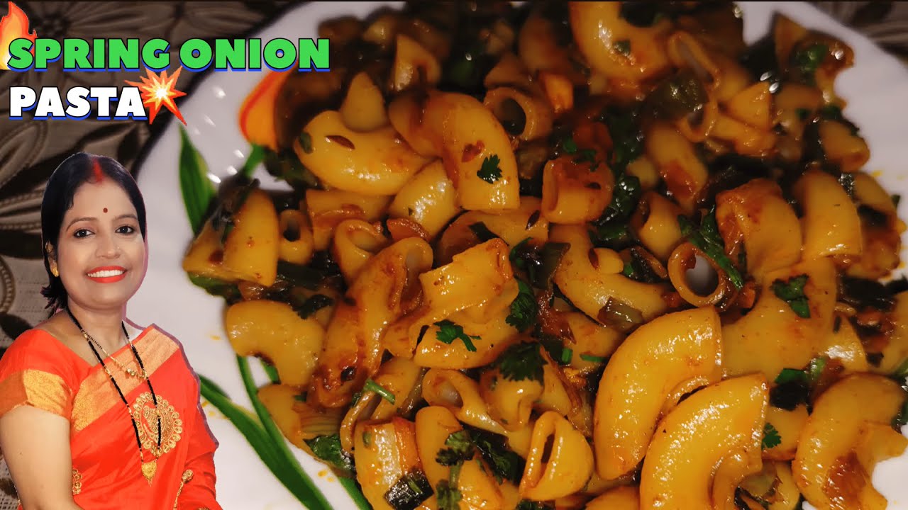 😋 Spring Onion Pasta Ka Nashta | Sunday Breakfast Special | Indian Style Easy Pasta Recipe