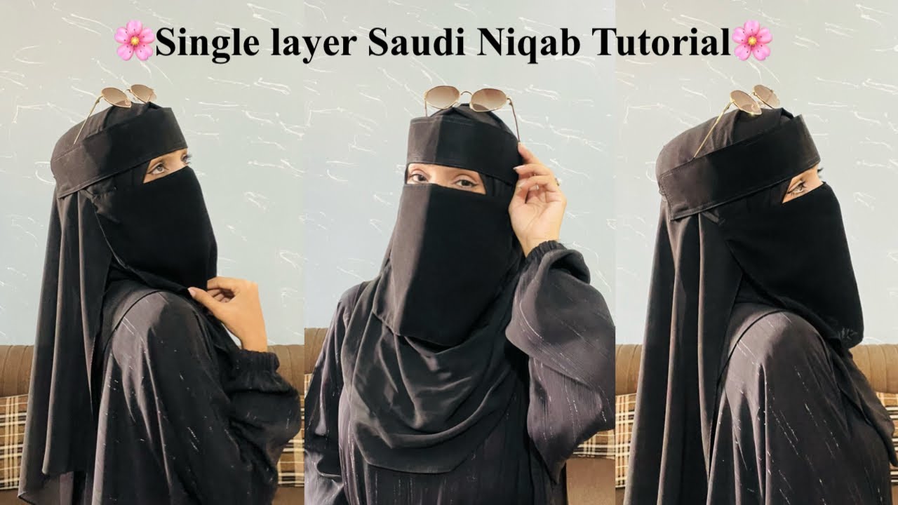 Single Layer Saudi Niqab Tutorial | Full Coverage Hijab Tutorial | Saudi Niqab |Black Chiffon Hijab|