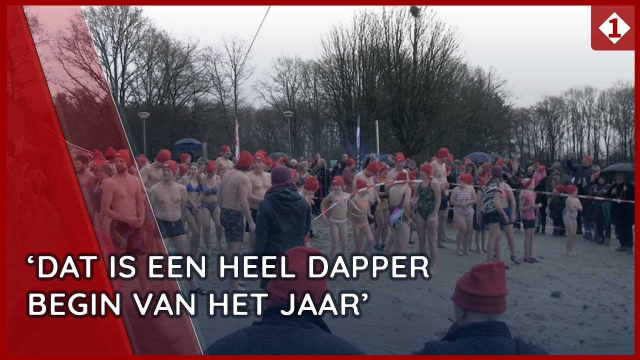 Veendammers starten nieuwe jaar met natte nieuwjaarsduik
