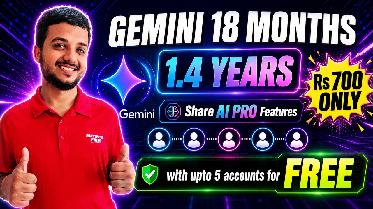 🔥🔥How to Get GEMINI AI Pro for 18 Months in Rs 700