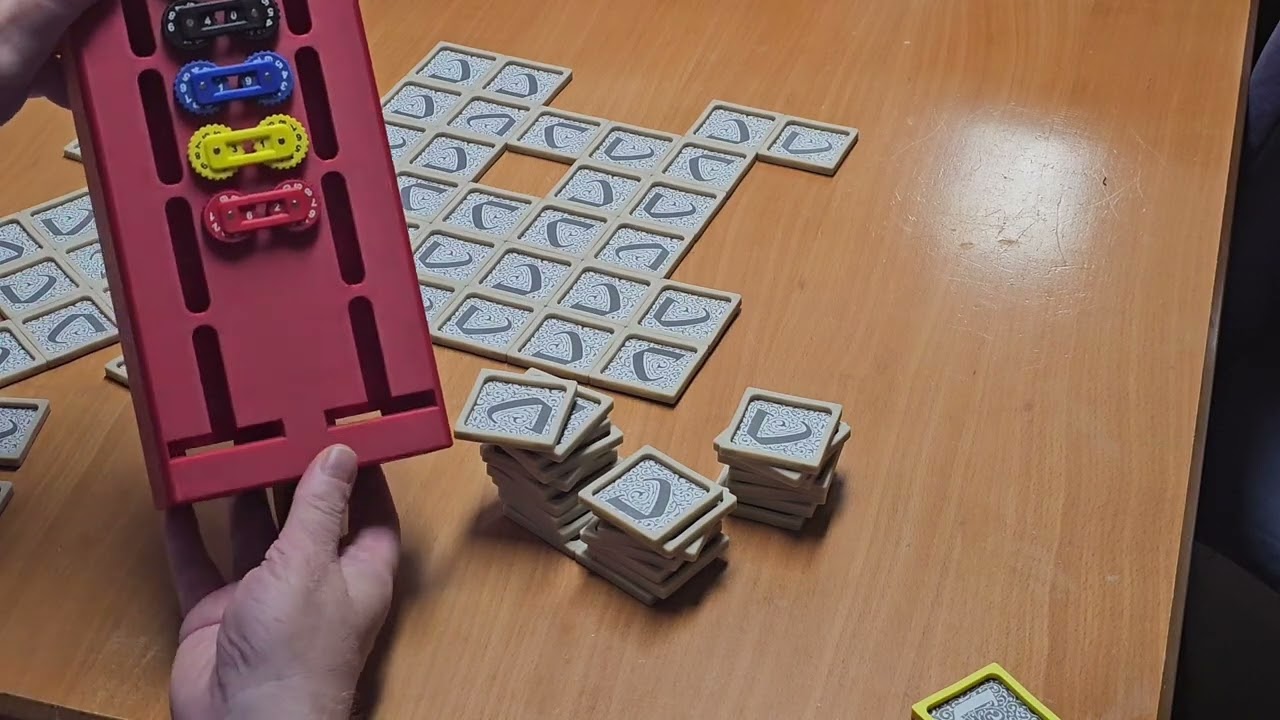 Shuffling and stacking the Magnetic Tile Holders for Carcassonne