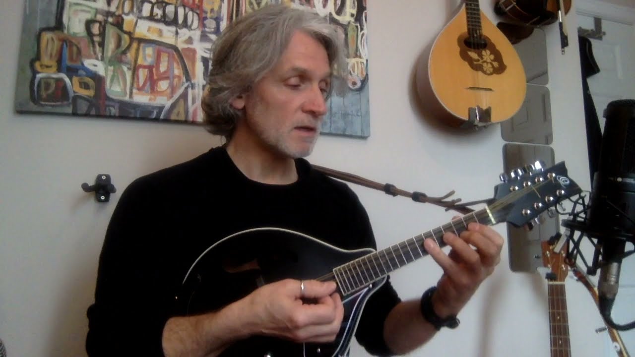mandolin lessons with Mike Turnbull - first muted chop chord shapes for backup in G & A