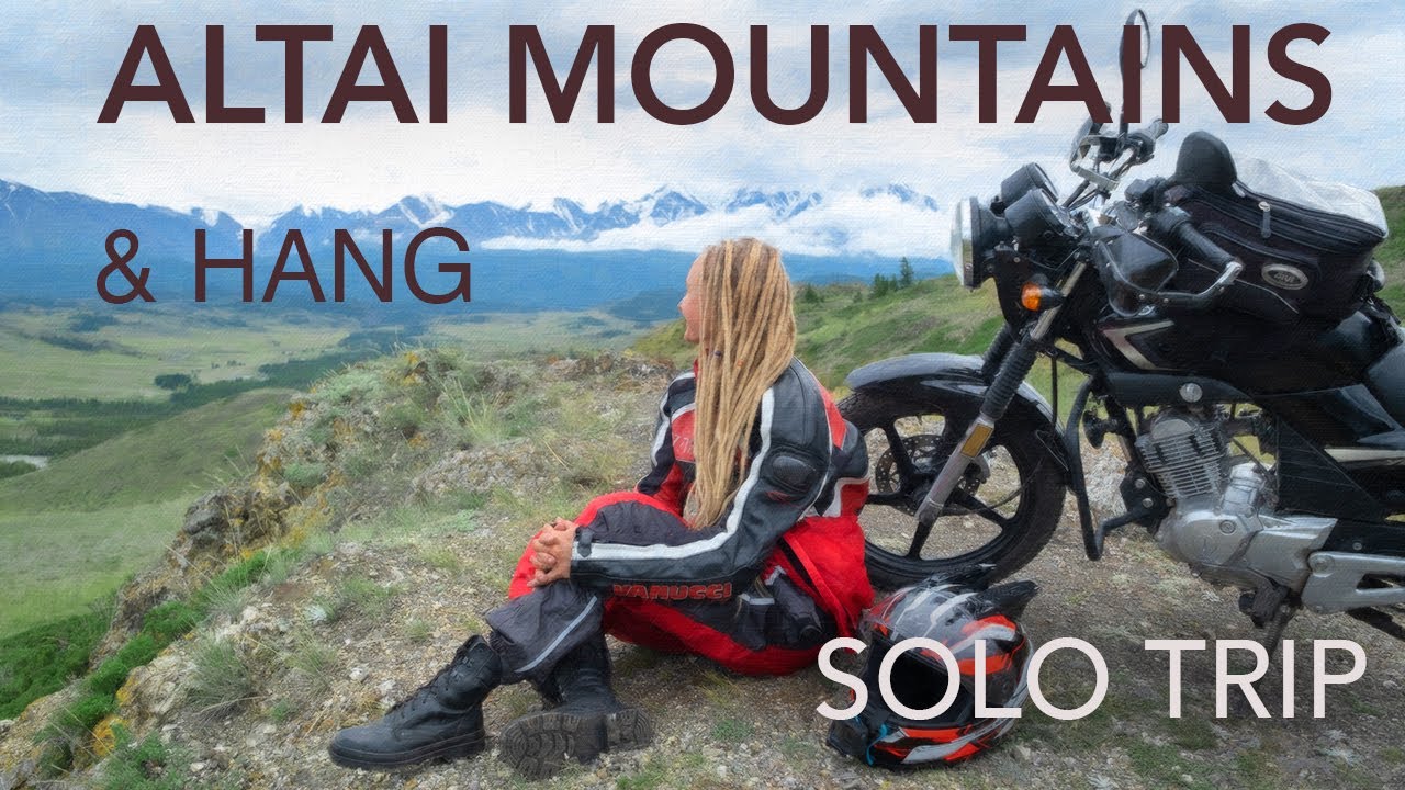 Solo Female Motorcycle ride through Altai. Mountains, Hang music and motorcycle visual Meditation