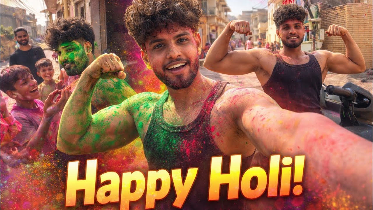 Happy Holi to all | holi celebrate with all family in hometown | Dance and Riding.