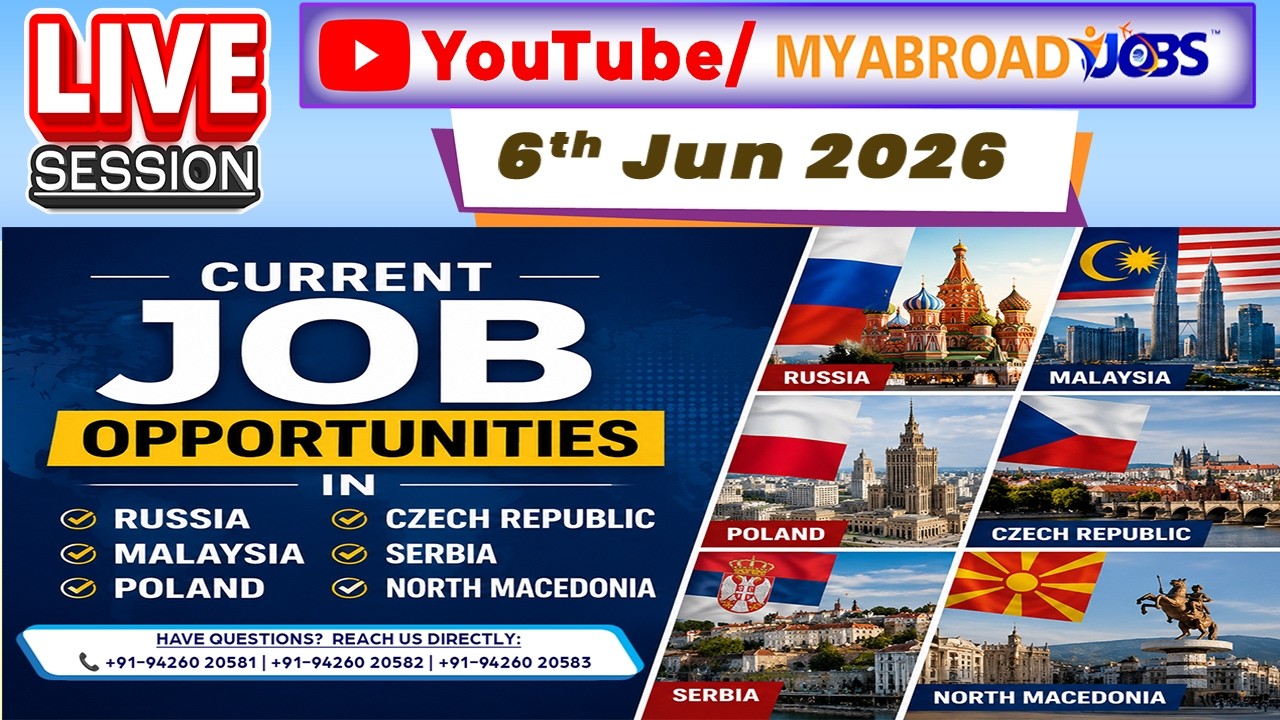 Current Jobs in Poland, Serbia, North Macedonia, Czech Republic, Singapore, Russia Live Chat Session