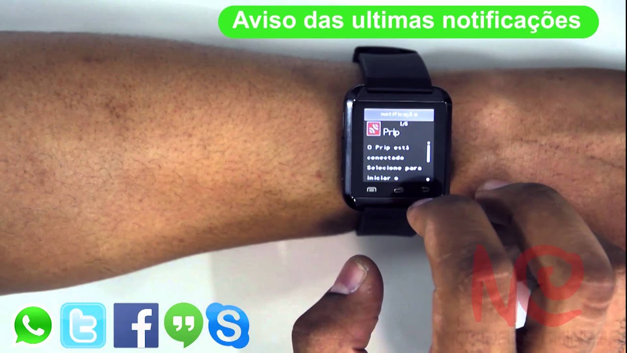 Smartwatch U8 Relógio Inteligente Bluetooth manual tutorial  como sincronizar