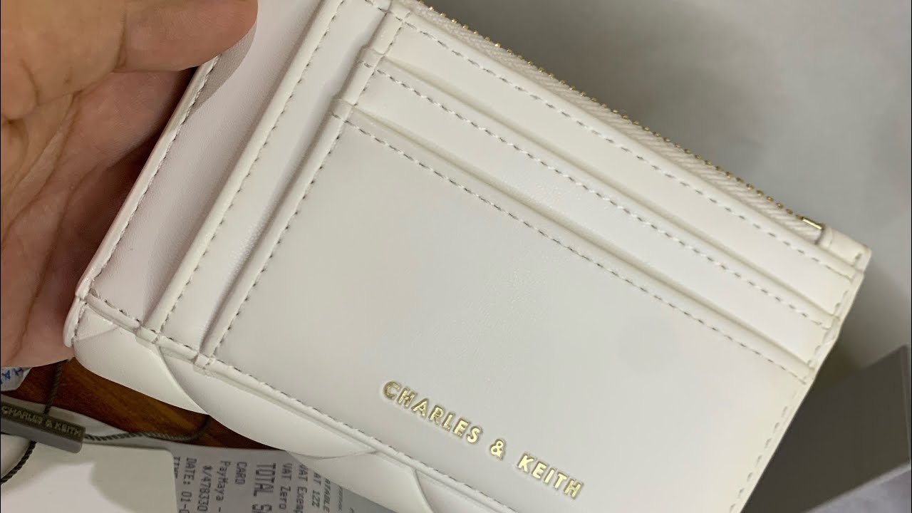 Charles and Keith Gemma Quilted Cardholder Wallet | Trending Now | White Wallet
