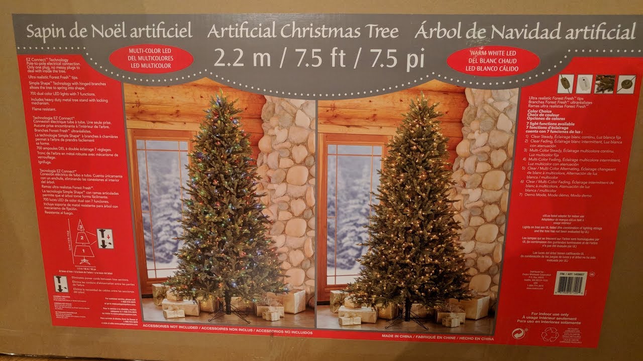 Costco 7.5' Artificial Pre-lit Christmas Tree Unboxing and Review