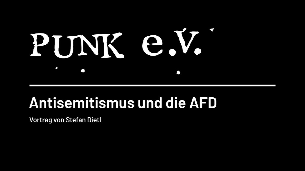 Antisemitismus und die AfD. Vortrag von Stefan Dietl