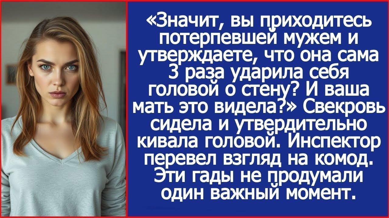 Значит, вы утверждаете, что ваша жена сама 3 раза ударила себя головой о стену