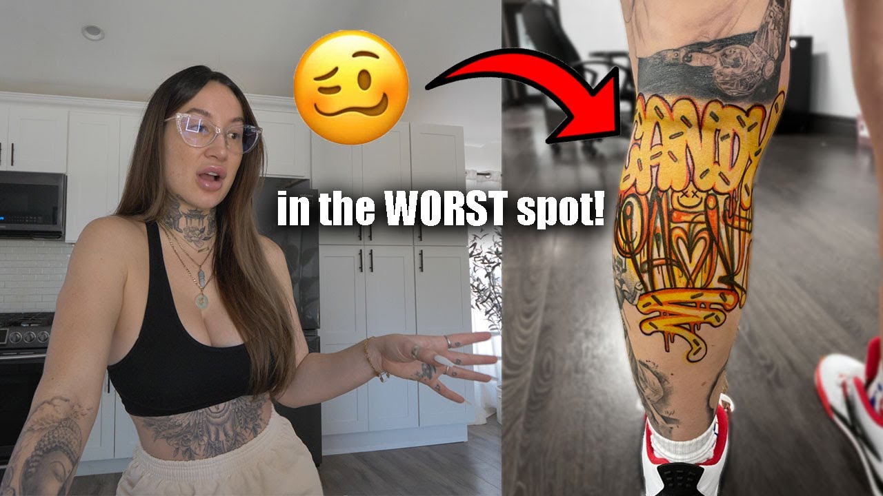 i let my tattoo artist FREEHAND whatever he wants in my knee ditch🤯😳