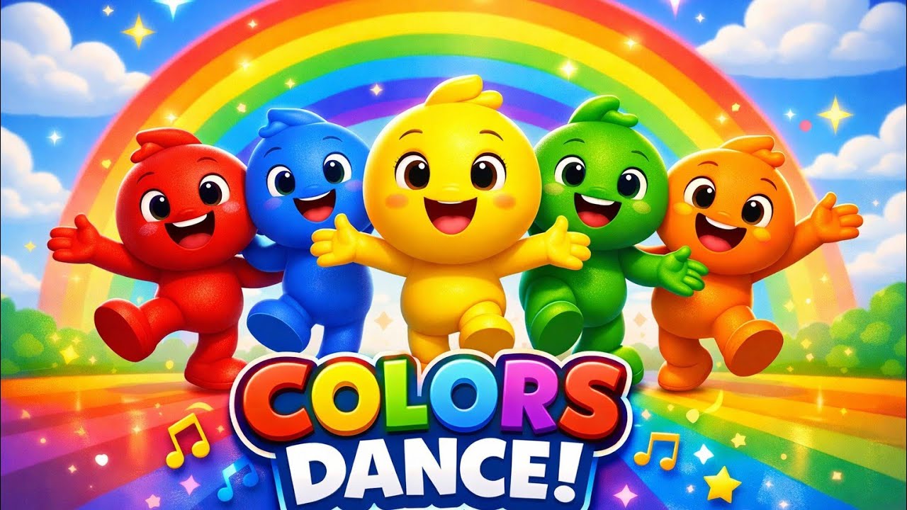 Colors Dance All Day 🌈 | Fun Color Song for Kids | 3D Animation Rhyme