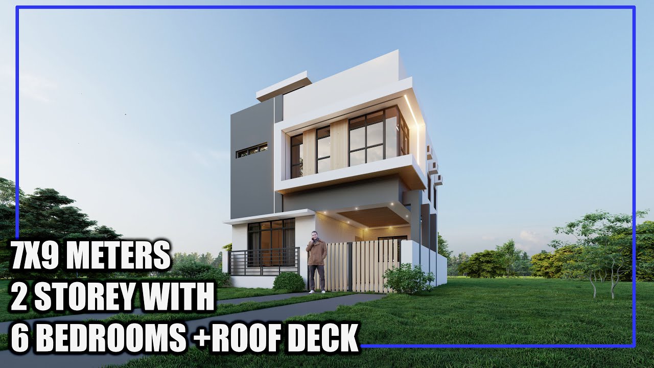 7x9 Meters 2 Storey House with 6 Bedrooms + Roof Deck (Request #86)