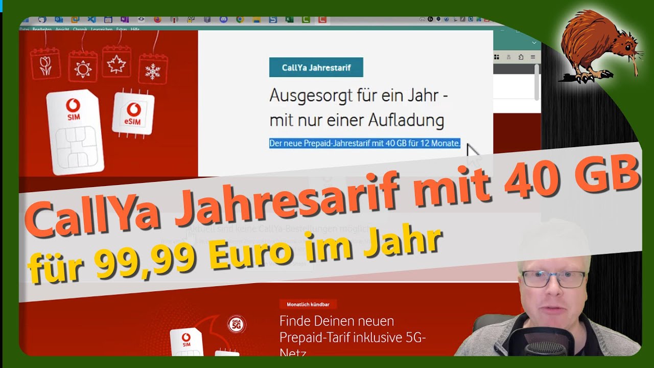 Vodafone Jahrestarif: 40 GB, Telefonie-Flat für 99,99 Euro  Jahrestarif 📱