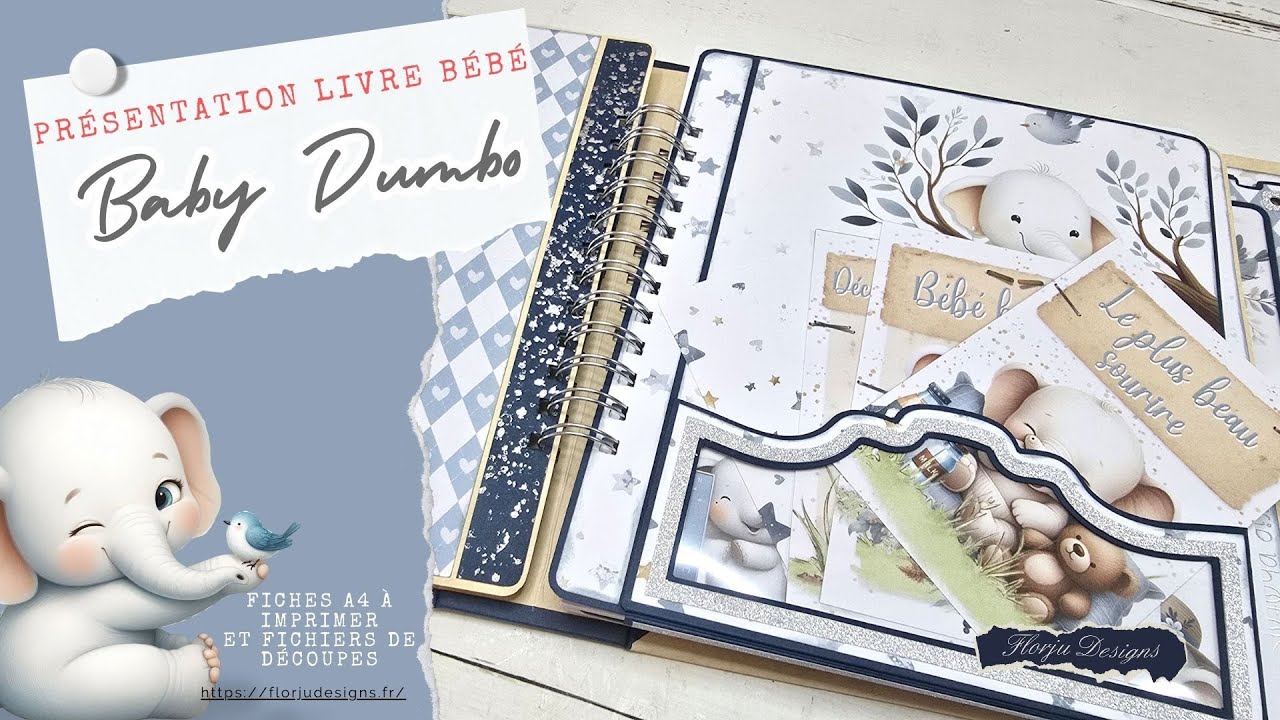 Livre bébé, BABY DUMBO  présentation avant tuto #scrap #scrapbook #scrapbooking