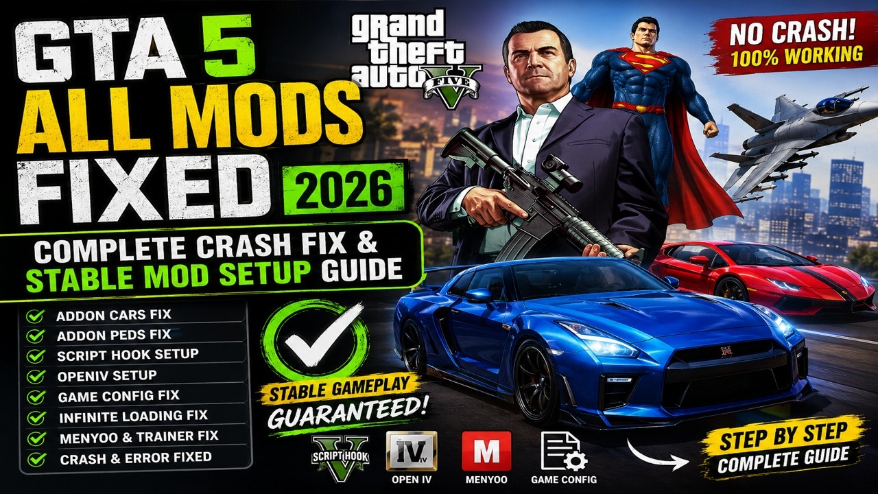 🎮 Как исправить ВСЕ моды в GTA 5 в 2026 году ✅ Исправление вылетов + стабильная настройка | Беско...
