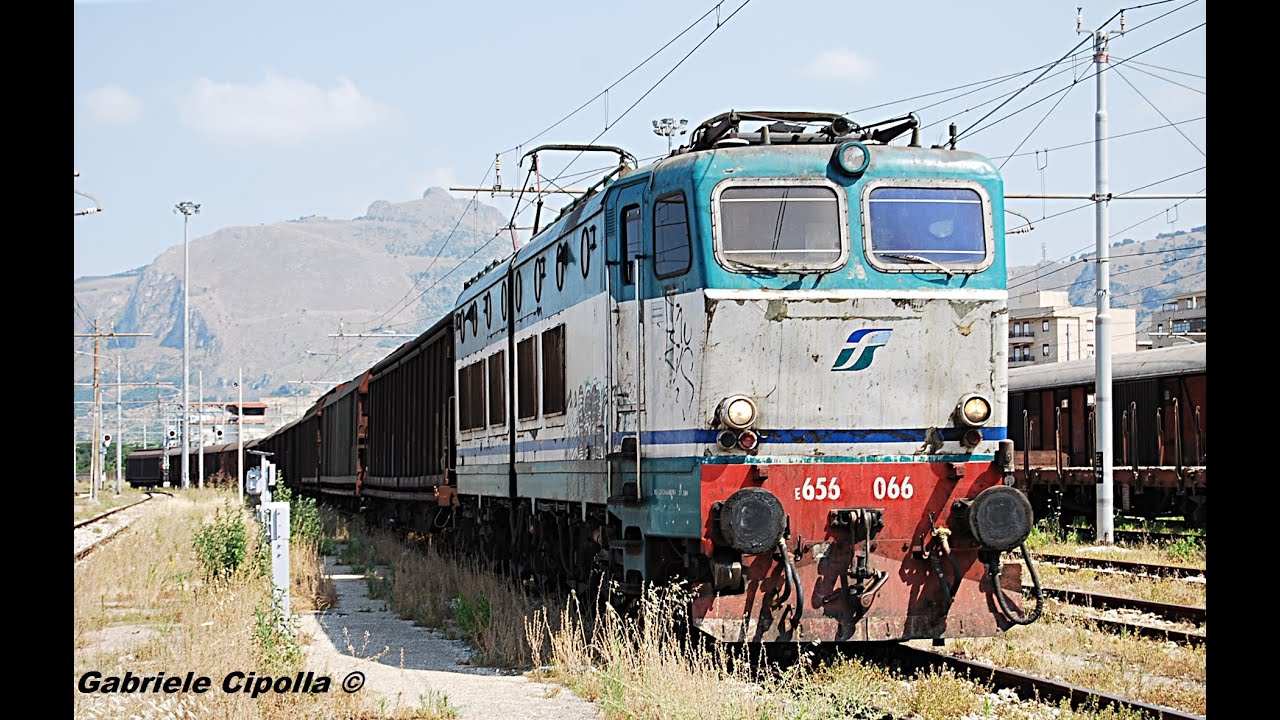 [HD - Treni Merci] E656.059+D443.1009+17 Carri serie G/H a Palermo Roccella (Arrivo+Ripartenza)!