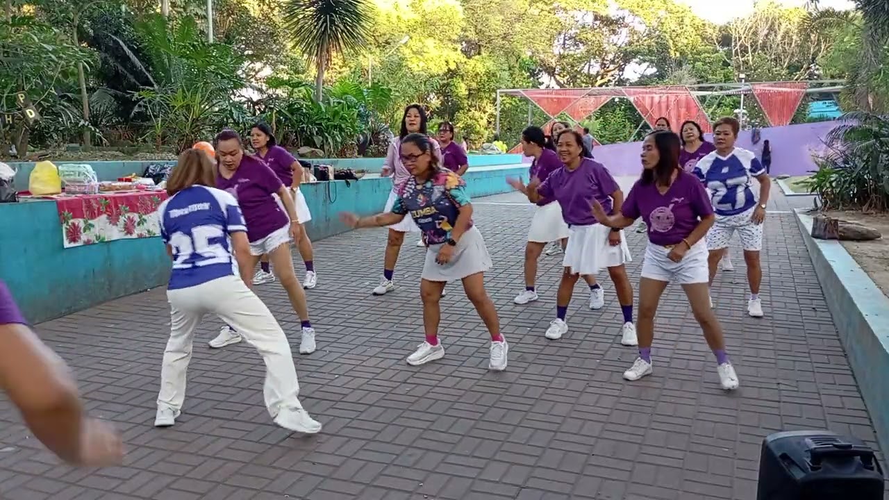 Azl family zumba dance workout morning routine let's do it sweating the purple uniform 