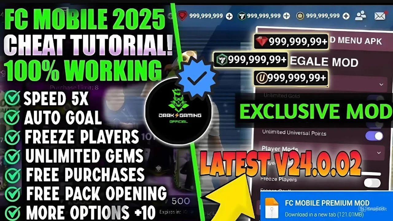 FC Mobile 25 Mod Menu Apk(vip - Unlimited money & Fc Points)Mod Menu Fc Mobile HACK!!