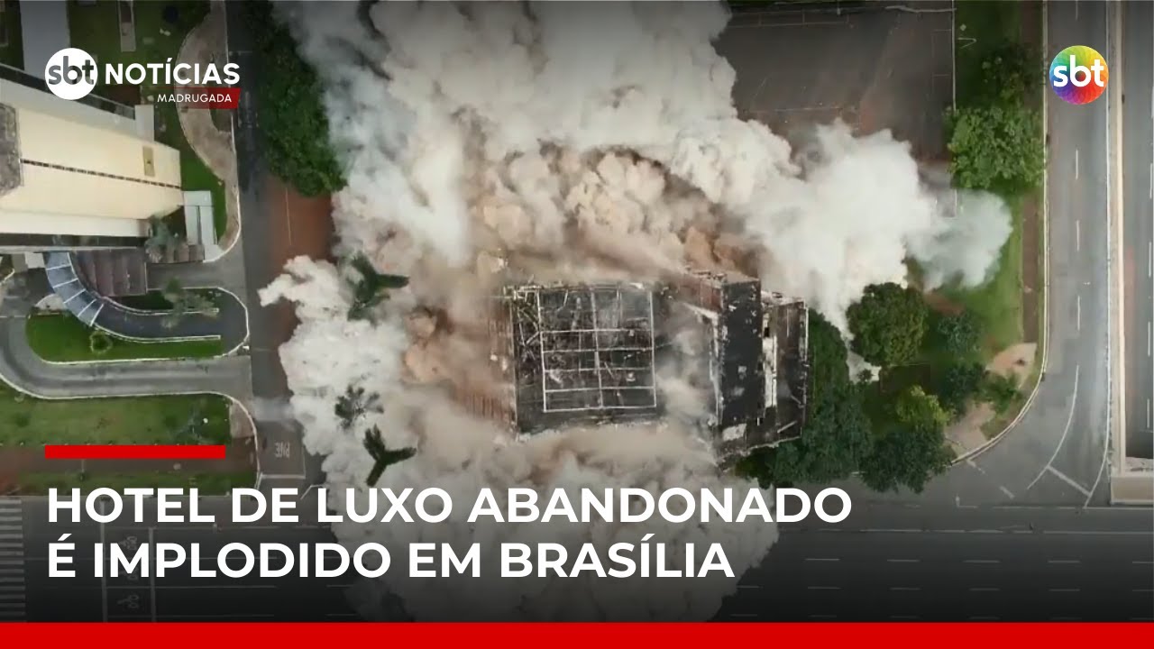 Veja detalhes da implosão de hotel de luxo abandonado em Brasília | #SBTNotícias