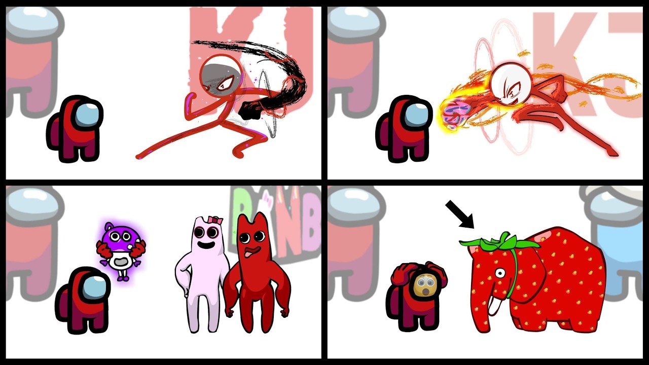 Mini Crewmate Kills Italian Brainrot Characters - Part 1-4 | Among Us