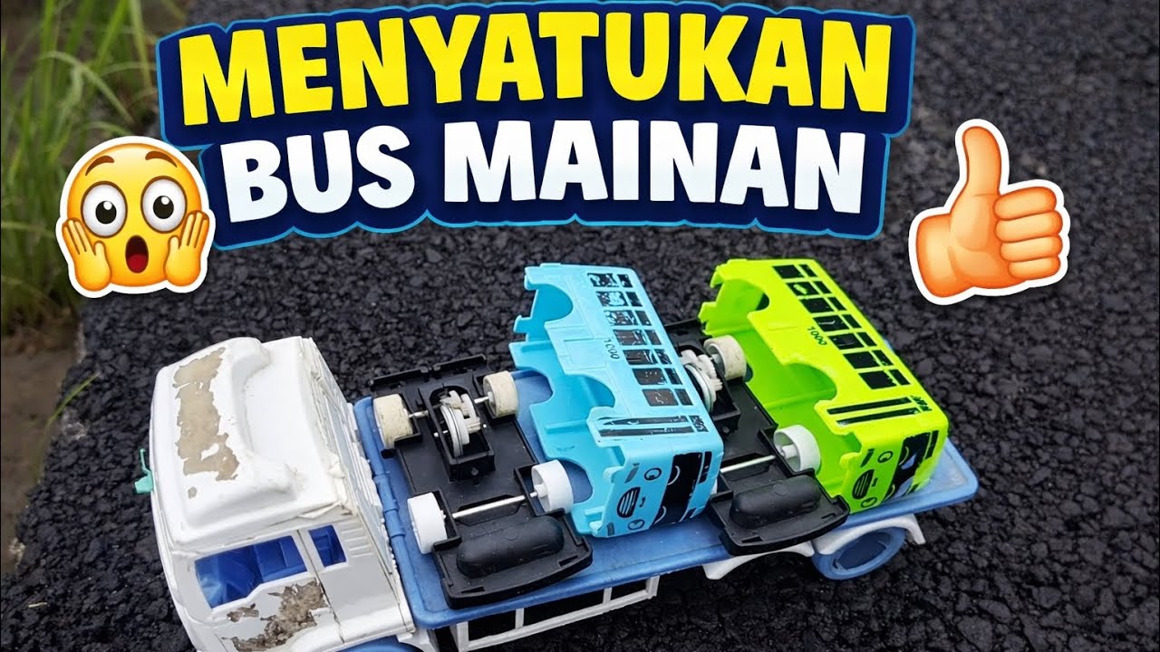 Menyatukan Bus Mainan ke Truk Panjang | Eksperimen Mobil Mainan di Jalan Aspal #tayo #truck 