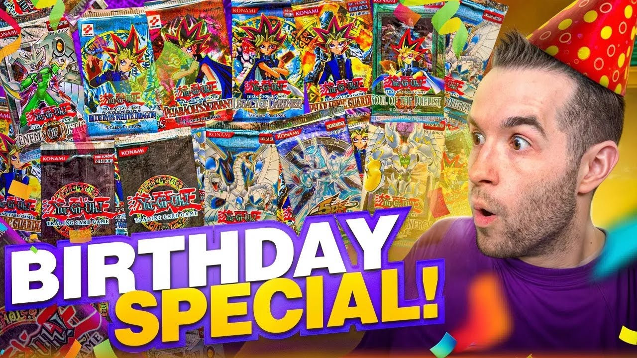 Opening VINTAGE Yugioh Packs For MY BIRTHDAY! (1st Edition Legend Of Blue-Eyes & More)