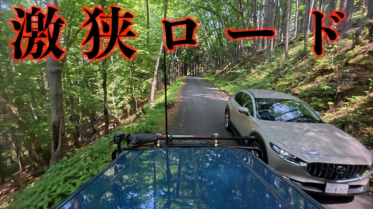 【HZJ76】ランクル７０ですれ違い困難な狭い山道を走ってみた動画　鳥ヶ池キャンプ場〜道の駅歌舞伎の里大鹿