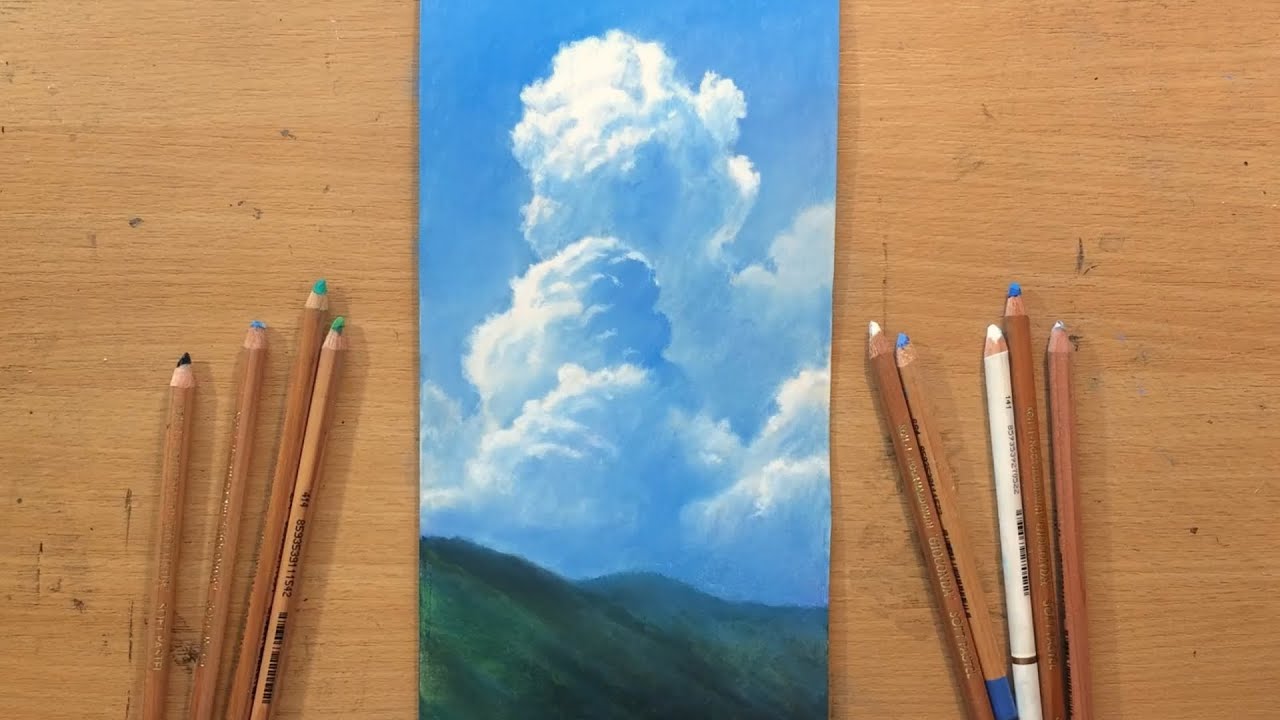 How to Draw Towering Clouds - Landscape Drawing in Pastel Pencil