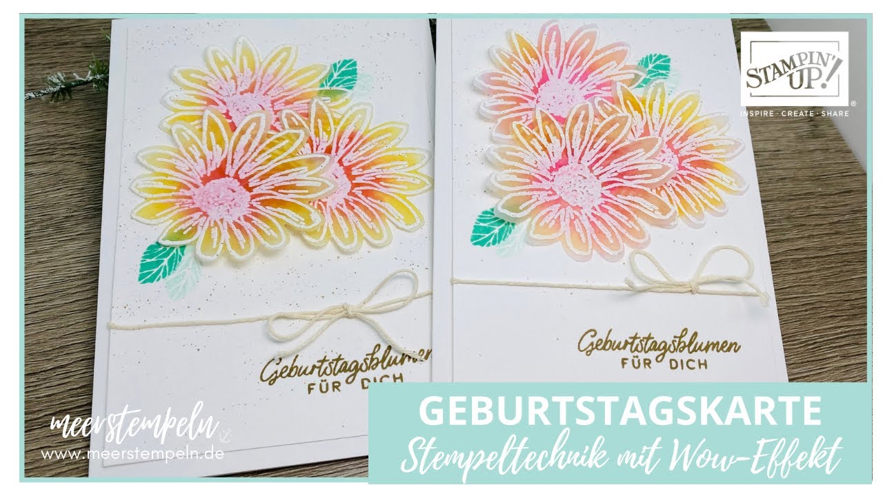 ⚓️ Glückwunschkarte | Geburtstagskarte mit Wow-Effekt | Charmante Gänseblümchen von Stampin' Up!