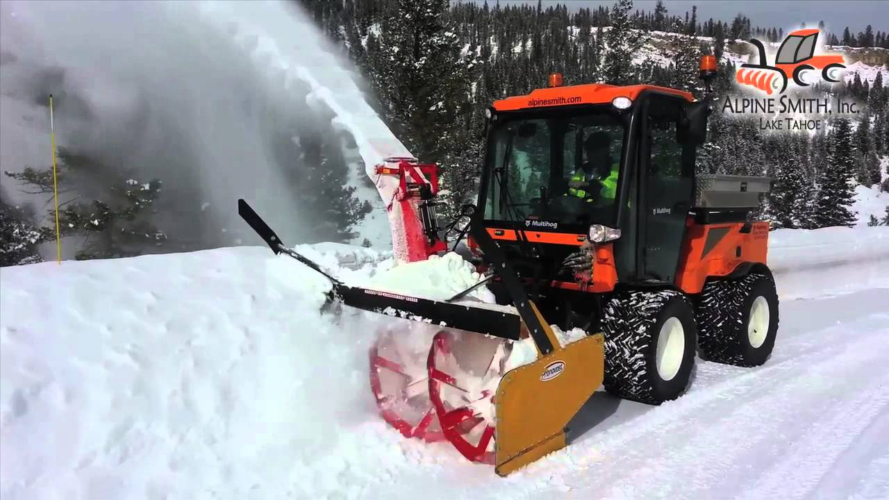 Multihog MH-90 blowing road edge with PGS-800 snow blower