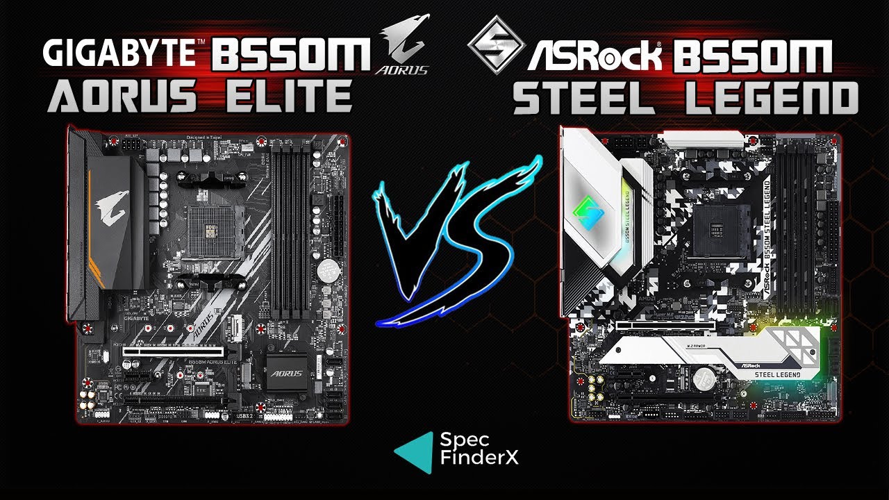 Gigabyte B550M Aorus Elite vs Asrock B550M Steel Legend