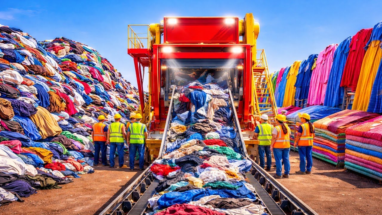How Old Clothes Are Recycled Into New Clothes Full Factory Process | Ralph Lauren Recycling Factory