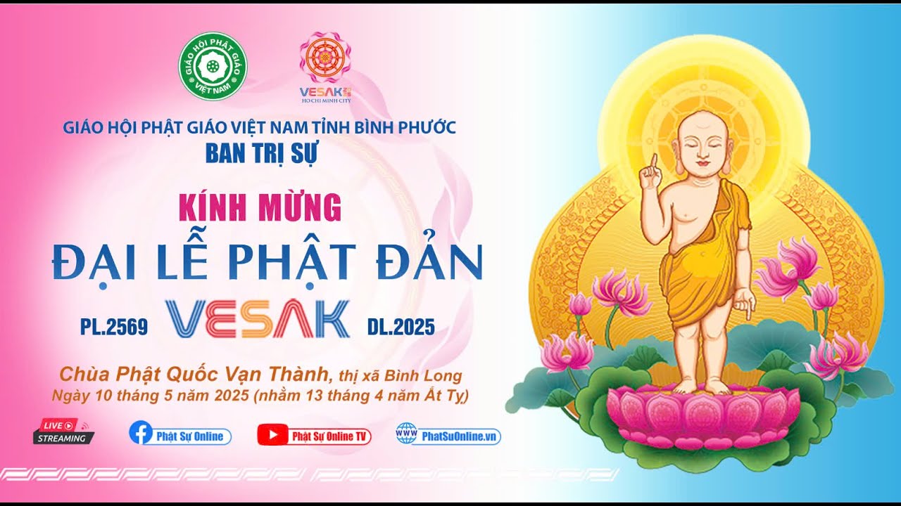 🔴Trực tiếp: BTS tỉnh Bình Phước kính mừng Đại lễ Phật Đản PL.2569 tại Chùa Phật Quốc Vạn Thành