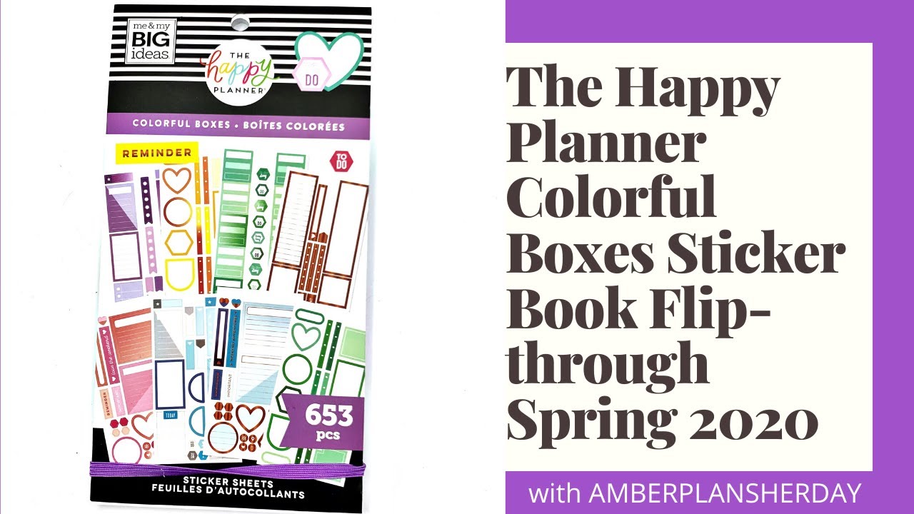 The Happy Planner Colorful Boxes Sticker Book Flip through - Spring 2020