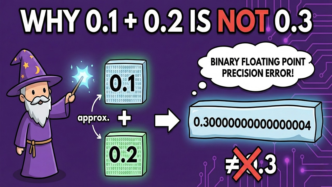 Why 0.1 + 0.2 is NOT 0.3 (Floating Point Math Explained)