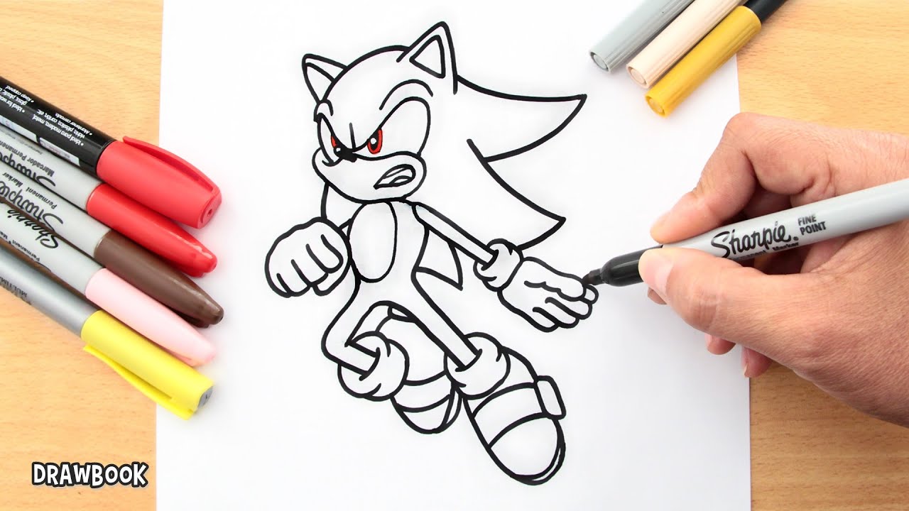 How to Draw SUPER SONIC (Flying)