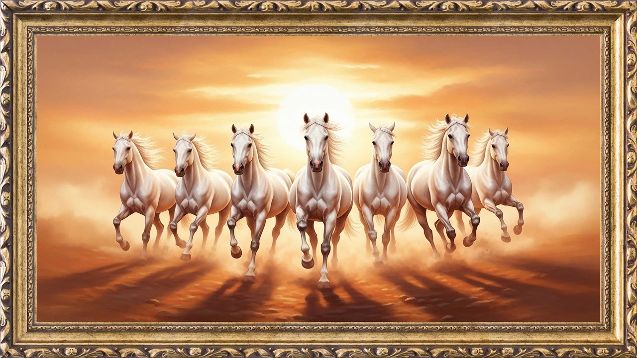 Majesty Horse TV Frame Design | Elegant Royal Horse Wall Art for Modern Home Interior