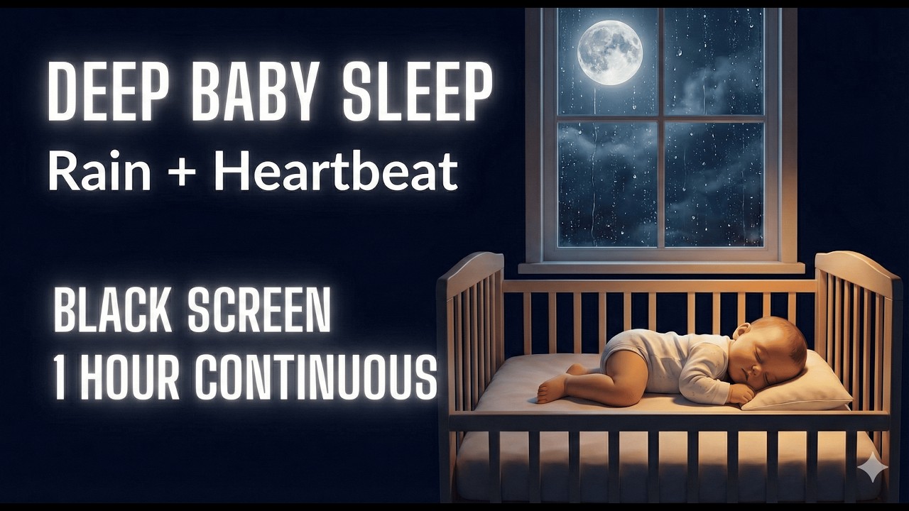 Deep Baby Sleep Lullaby 🌧️ Rain & Mother’s Heartbeat (432Hz 8D Piano Lullaby)