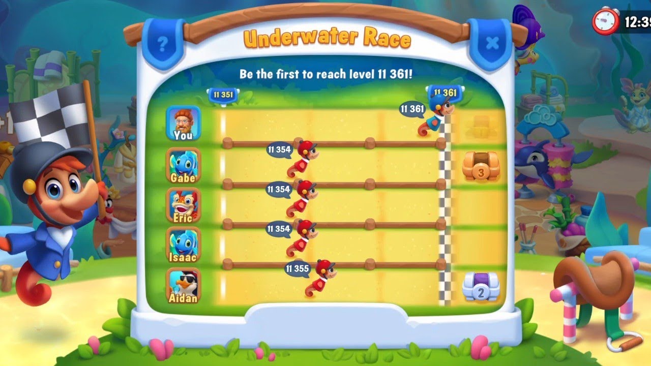 @Fishdom Level 11357 - 11360. Got 1st Place in Underwater Race