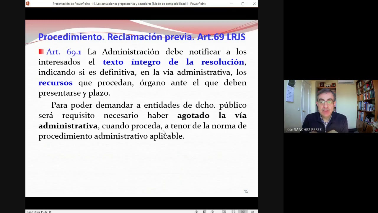 12.  La reclamación administrativa previa.  13' 47''
