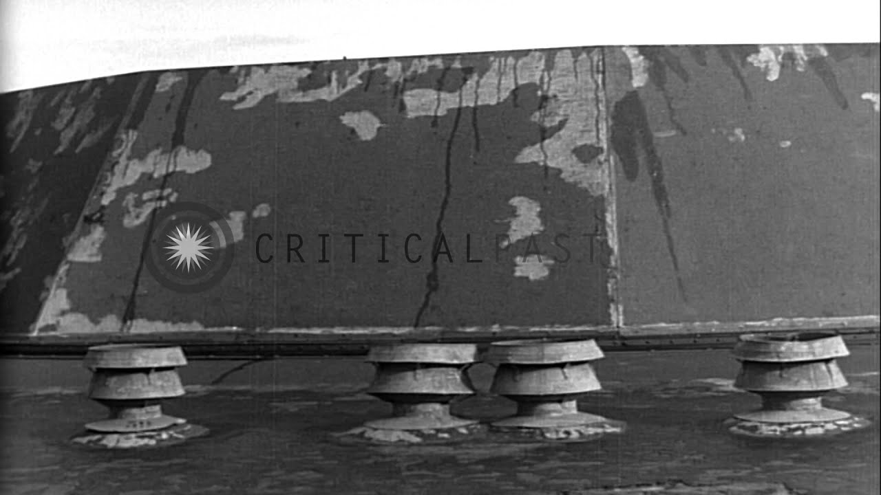 Disarmament of Heligoland (Helgoland) Fortress after World War I. HD Stock Footage