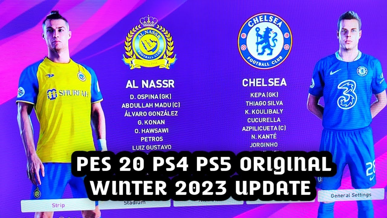 TUTORIAL UPDATE PATCH OPTION FILE PES 2020 PS4 PS5 ORIGINAL SEASON WINTER 2023 | AL NASSR