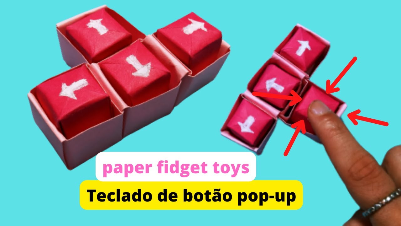Como fazer teclado de botão pop up de origami |brinquedos de inquietação |pop up sem cola| origamis