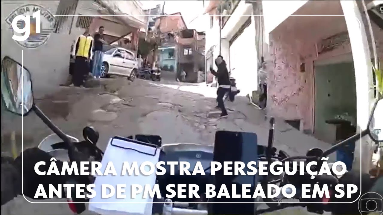 Câmera corporal mostra PM perseguindo bandido antes de ser baleado em Paraisópolis (SP)