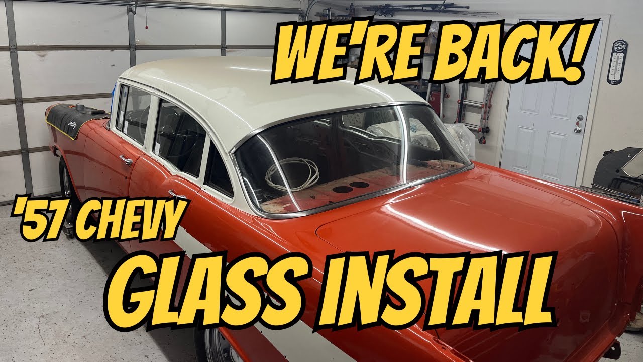 Installing Window Felt and New Glass '57 Chevy Budget Build. EP. 14